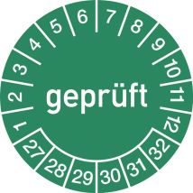 Mehrjahresprüfplakette Ø 30 Mmgeprüft 2027 - 2032 Folie Beutel A 100 Stück