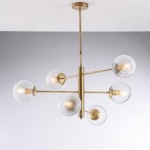 Bonetti Illumina - Sospensione In Ferro Bronzato Spazzolato 6 Luci H.72 - Max 97 - Ø73
