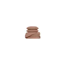 Haomy - Parure Venezia Mocaccino 240x260 + 2 Taies Carrees 65x65
