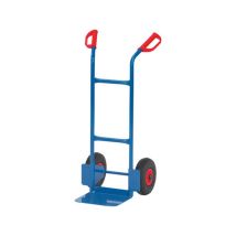 Carretilla de mano apilable 200 kg 320x250 mm – RAL 5007 azul brillante – Neumáticos sobre llantas de plástico