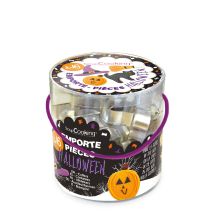 2026 Secchio Da 16 Stampini In Acciaio Halloween, Stagno, Bianco - Scrapcooking
