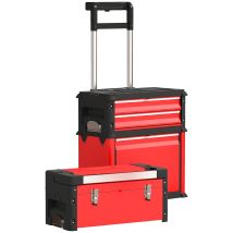 3-stufiges Werkzeugkasten-set, Mit Rädern, Ineinandergreifend, Stahl, Kunststoff