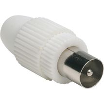 Conector macho recto 9,5 mm – Metal y plástico de alta calidad – Ideal para conexiones de televisión