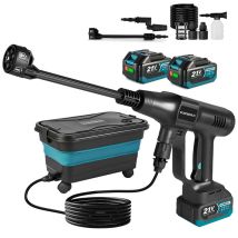 Elektrischer Hochdruckreiniger, 100 Bar, Faltbarer Wassertank (22 L), 5 M Langer Wasserschlauch, Durchflussmenge 4,1 L/min, Für Reinigungsarbeiten, 