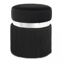 Tabouret Semi Artisanal Zale 38x38 Noir Et Gris