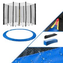 Canbolat Vertriebs Gmbh - Arebos Trampoline Safety Net + Edge Cover Edging Edge Protection Net Spare Parts - 460 Cm 12 Poles Blue - Blue