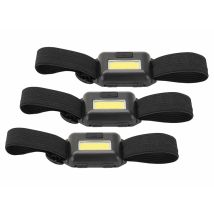Sintron LED-Stirnlampen 3er-Set – 3W COB – Schwarz – 98g – 40x60x16mm – Leicht und praktisch für alle Anwendungen