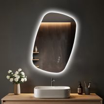 S'Afielina 70×45 Cm Oval Led Bathroom Mirror – Touch Control, Dimmable With 3 Light Colors, Anti-fog, Memory Function, Horizontal & Vertical Mounting