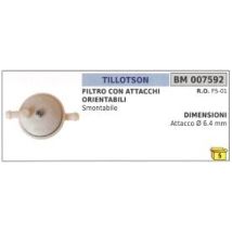 Filtro Benzina Con Attacchi Orientabili Smontabile Tillotson Rasaerba Fs-01