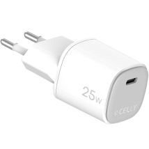 Celly USB-Ladegerät USB-C PD 25W – Kompakt, leistungsstark, GaN-Technologie – 1x USB-C Anschluss – 25W