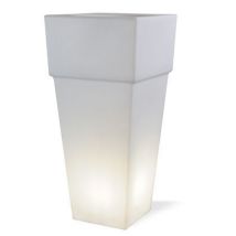 Lampada Vaso Quadrato Grande Colore Bianco Per Esterno Linea Lounge Livos