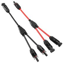Moonstars - Cable De Panel Solar Profesional (1 A 2 Pines) Cable De Panel Solar Con Conector Y Mmf+ffm 1 Par Adaptador Solar