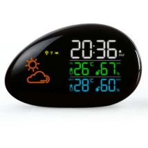 Estación Meteorológica Radiocontrolada Con Sensor Exterior E Interior, Temperatura, Pronóstico Del Tiempo, Humedad, Pantalla Led A Color, Reloj Y 