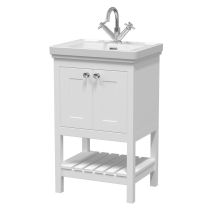 Park Lane - 500mm Bathroom Vanity Unit Wash Basin Sink Cabinet Furniture White Traditional - White