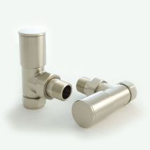 West - Milan Angled Radiator Valves Pair - Satin Nickel
