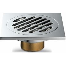 Soniatkia - All Copper Bathroom Floor Drain Odor Proof One Way Flat Water Connector 61212 Chrome