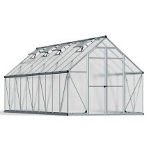 Palram-canopia - Kunststoff Gewächshaus Essence 8x20 Silber 607x244x229 Cm