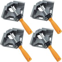 4 Stück 90°-winkelklemme, Eckschraubstock Aus Aluminiumlegierung, Winkelschweißklemme Mit Verstellbarer Schwenkbacke, Für Tischlerwerkzeuge, 