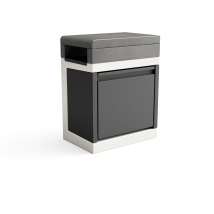Module De Support Poubelle De Recyclage Kitaway Pour Barbecue En Béton Préfabriqué (blanc, Gris - 42 X 63 X 63 Cm) - Usage Extérieur - Tuozi