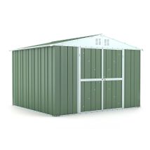 Casetta Box Da Giardino In Lamiera Di Acciaio Porta Utensili 327x269x217 Cm Enaudi Verde