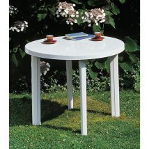 Ipae Progarden - Gartentisch Tondo 90cm Rund Weiß Kunststoff Terrassentisch Balkontisch Gartenmöbel