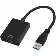 Adaptateur Usb 3.0 Vers Hdmi, Convertisseur Usb 3.0/2.0 Vers Hdmi 1080p Full Hd (mâle À Femelle) Avec Audio Pour Ordinateur Portable Projecteur Hdtv 