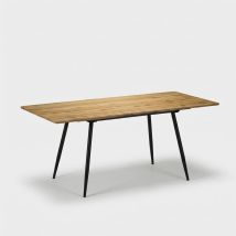 Mesa Extensible Rectangular De Madera Y Metal 80x140/180cm Sahra