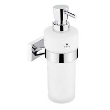 Nimco Keira - Dispenser Di Sapone Liquido Con Supporto, Vetro Opaco/cromo Ke 22031w-t-26