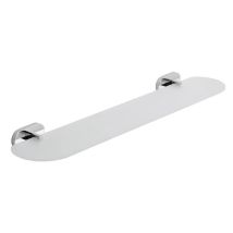 Metaform - Repisa Para Baño 60 Cm De Vidrio Satinado Y Metal Montaje En Pared Parete Mod. Louise