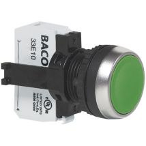 Baco - Bal21aa82b L21aa82b Drucktaster Frontring Kunststoff, Verchromt Grün 1 St.