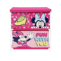 Scaffale portagiochi Minnie in metallo – 3 scatole TNT – 50x26x27 cm – cameretta bambini