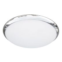 Lámpara de techo Carpi E27 2x23W Acero Cromo IP44 – Ø33cm
