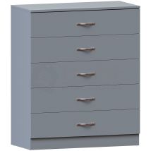 Home Discount - Riano Kommode Mit 5 Schubladen, Schlafzimmer-aufbewahrungsmöbel, Grau