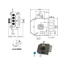 Cerradura de bomba con llave punzonada para madera – 3 llaves – Dimensiones 143,5x153,5x29 mm – Cerradura monopunto