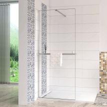 Box Doccia Walk In 120x190cm Vetro 8mm Anticalcare Trasparente Barra Stabilizzatrice Da 90 Cm Mensola Doccia 120cm