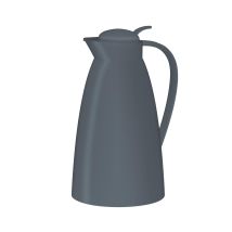 Alfi Eco 1,0 L, Grigio Scuro, Thermos Con Inserto Igienico In Vetro Temperato In Plastica, Tappo A Vite Con Comodo Pulsante, Versare Con Una Sola Mano