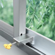 Zolginah Juego De 2 Cerraduras De Seguridad Para Marco De Puerta De Aleación De Aluminio Para Ventanas Corredizas, Con Llave Y Limitador De Seguridad