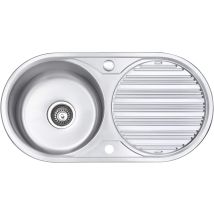 Jassferry Küchenspüle 1 Becken Einsatz, 840 X 440 Mm Umkehrbarem Abtropffläche Waschbecken Aus Edelstahl Einbau Mit Abfallsieb