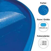 Summer Fun - Extra Solarplane, Solarfolie, Luftpolsterabdeckung Für Pool Oval 800x420 Cm, 230 Μm