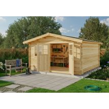 Gartenhaus Valeria-28 Gartenhaus Aus Holz In Pinie, Holzhaus Mit 28 Mm Wandstärke, Blockbohlenhaus Mit Montagematerial - Alpholz