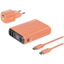 Realpower - Pb-10000 Power Pack Powerbank 10000 Mah Li-ion Usb, Usb-c Orange