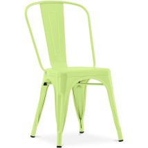 Tolix Style - Chaise De Salle À Manger - Design Industriel - Acier - Nouvelle Édition - Stylix Jaune Pâle