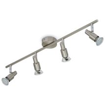 Faretto Led Per Soffitto Orientabile E Inclinabile 4xgu10 12w Nichel Opaco Brilo Ner