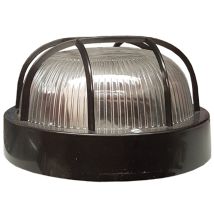 Aplique estanco redondo negro IP44 – Casquillo E27 – 60W – Iluminación exterior