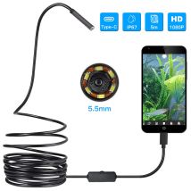 Yzmrbdqc - Usb Endoscope, Teslong 5.5mm Borescope Inspection Camera For Android, Windows And Macbook Device With 6 Leds - (5m/16.4ft)