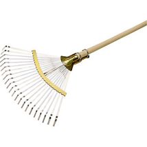Flora – Rastrello professionale per foglie – Larghezza di lavoro regolabile 320-480 mm – Acciaio zincato, manico in frassino