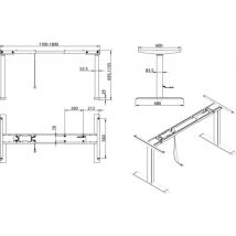 Estructura De Mesa Elevadora 2m3s Negro Ral 9017610-1270 Mm