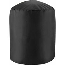 Round Barbecue Grill Cover, Oxford Cloth Waterproof Dust-proof Anti-uv Outdoor Bbq Grill Protector Black 71x73cm