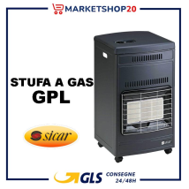 Sicar – Infrarot-Gasheizung 4200W für 110m² – 3 Heizpositionen – 15kg Gaszylinder – 44x40x76,5cm