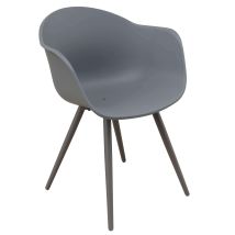 Magazzini Cosma - Chaise De Fauteuil En Plein Air Avec Des Jambes En Aluminium Et Une Séance Creta Darkgray - Darkgray